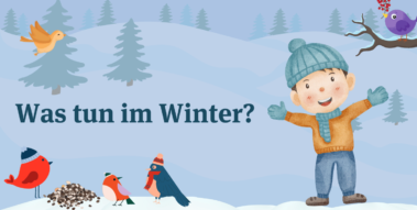 (Illustration einer Winterlandschaft mit Vögeln) Winterlandschaft mit Vögeln